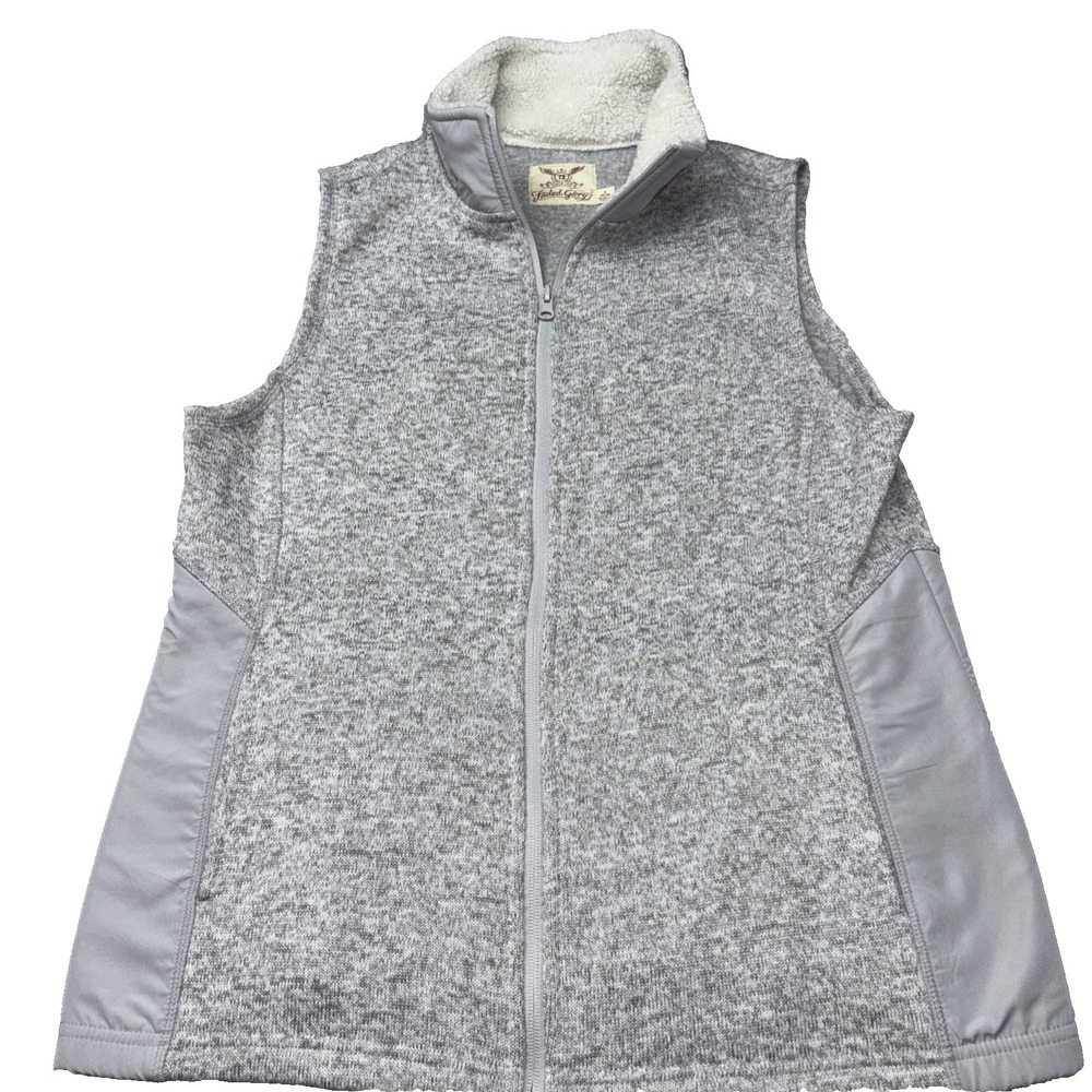 Women's Faded Glory Size XL Full Zip Soft Silver Vest Lg